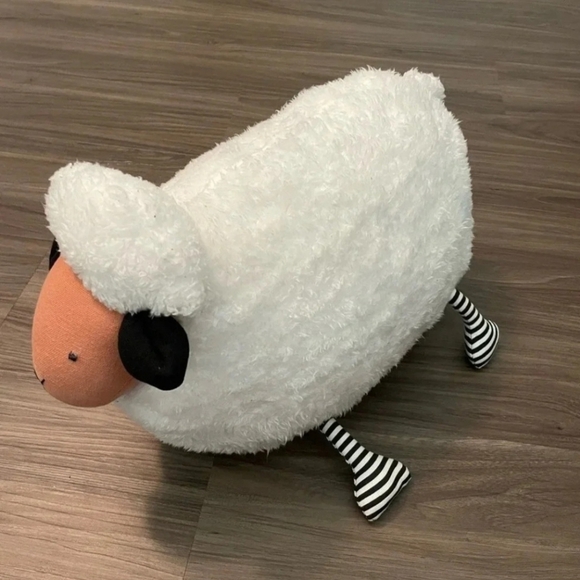 Pillowfort Sheep Lamb Figural Plush Pillow Pal Stuffed Animal Striped 17×13" EUC - Picture 5 of 8